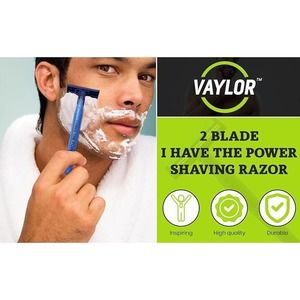 Vaylor Twin 2 Blade Mens Shaver Shaving Razor I HAVE THE POWER, 100 Razors